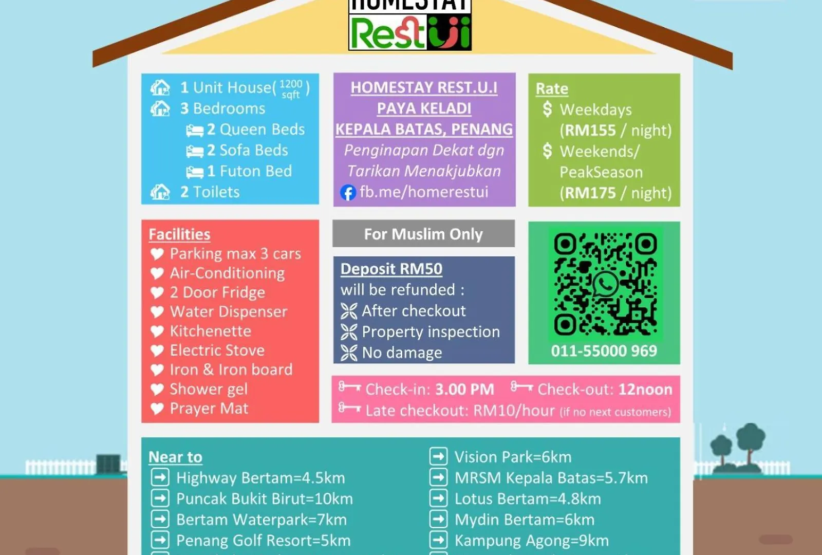 Homestay Restui, Kepala Batas Penang, 4Km Dari Tol Bertam Malezja
